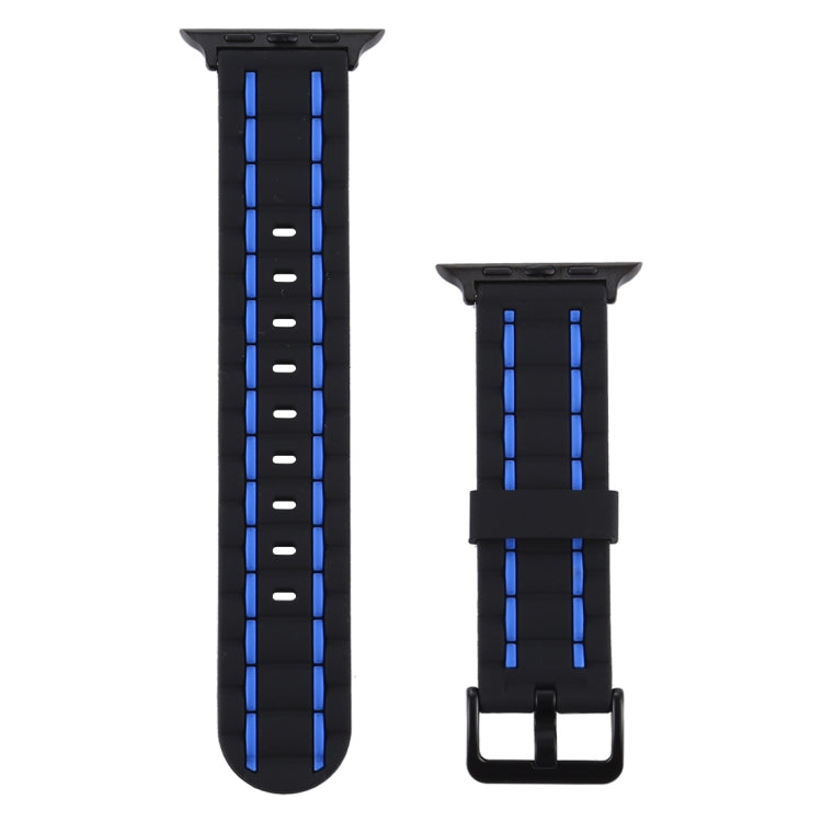 Lisslune | For Apple Watch Series 8&7 41mm / SE 2&6&SE&5&4 40mm / 3&2&1 38mm Silicone Wave Style Watch Band (Blue)