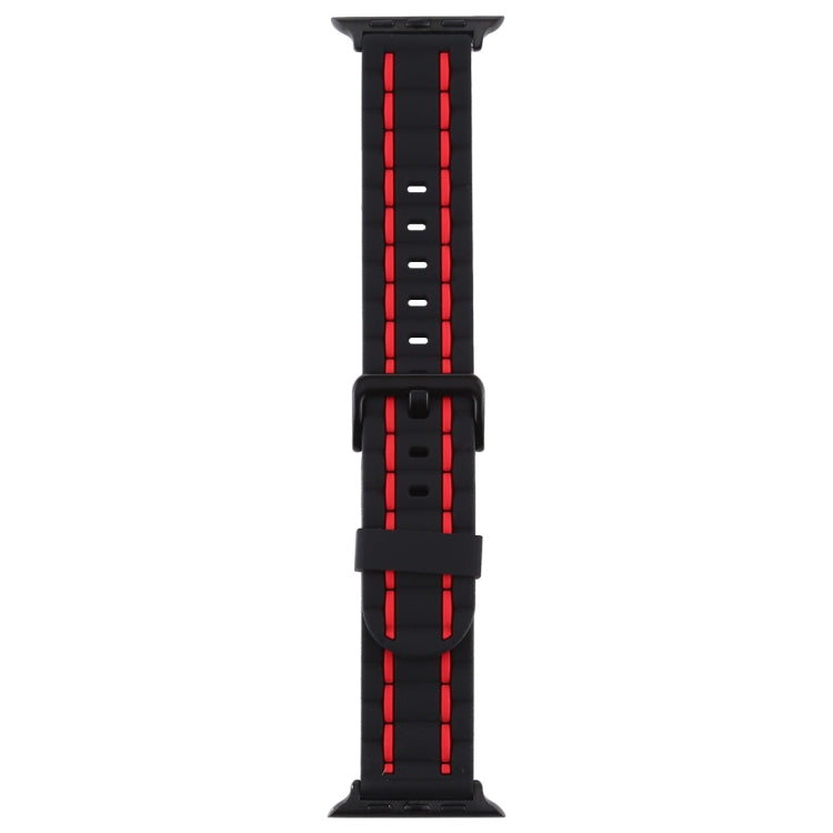 Lisslune | For Apple Watch Series 8&7 41mm / SE 2&6&SE&5&4 40mm / 3&2&1 38mm Silicone Wave Style Watch Band (Red)