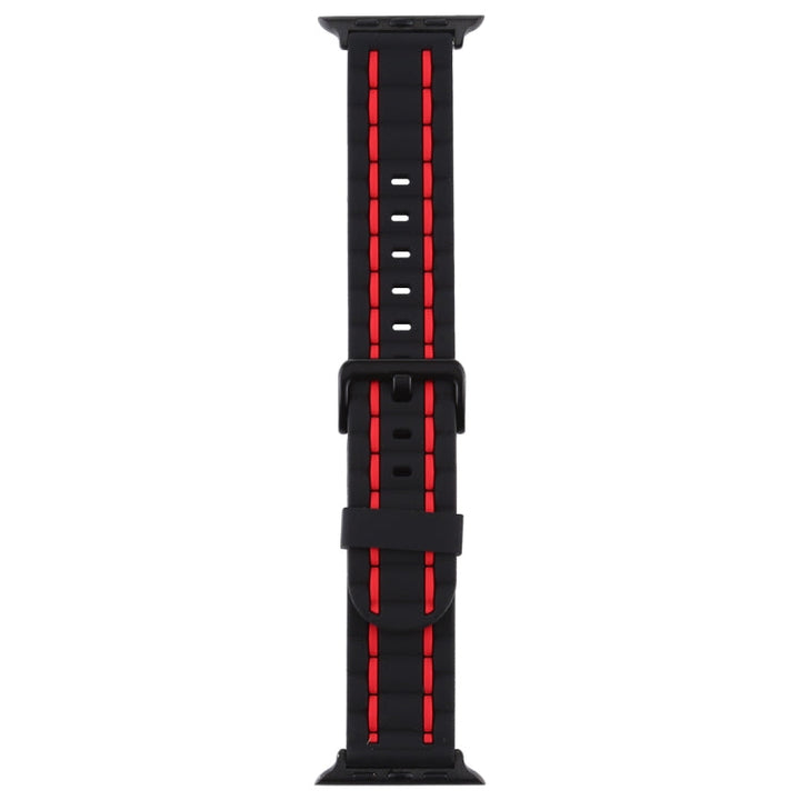 Lisslune | For Apple Watch Series 8&7 41mm / SE 2&6&SE&5&4 40mm / 3&2&1 38mm Silicone Wave Style Watch Band (Red)