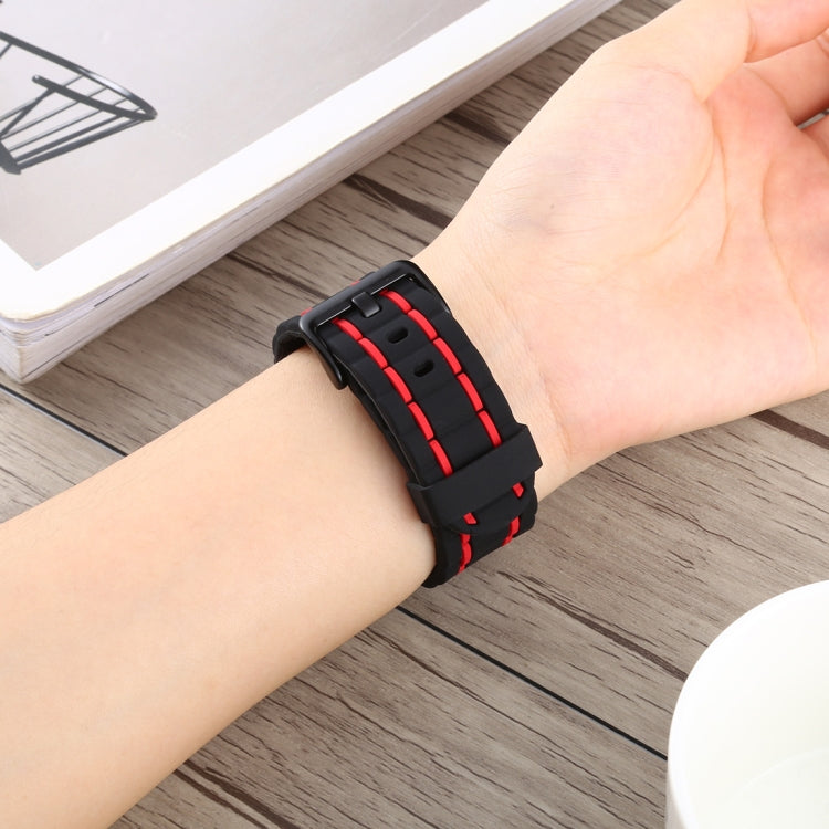 Lisslune | For Apple Watch Series 8&7 41mm / SE 2&6&SE&5&4 40mm / 3&2&1 38mm Silicone Wave Style Watch Band (Red)