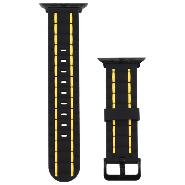 Lisslune | For Apple Watch Series 8&7 41mm / SE 2&6&SE&5&4 40mm / 3&2&1 38mm Silicone Wave Style Watch Band (Yellow)