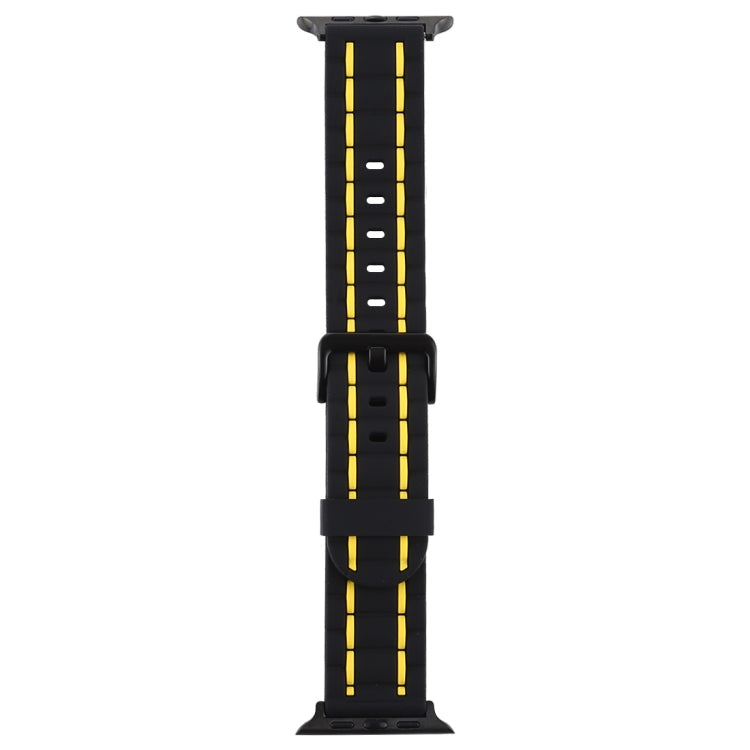 Lisslune | For Apple Watch Series 8&7 41mm / SE 2&6&SE&5&4 40mm / 3&2&1 38mm Silicone Wave Style Watch Band (Yellow)