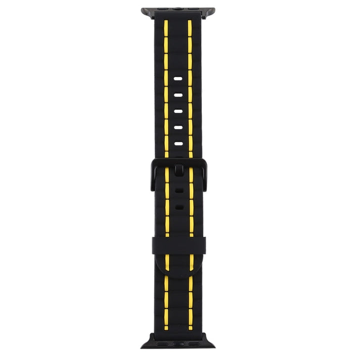 Lisslune | For Apple Watch Series 8&7 41mm / SE 2&6&SE&5&4 40mm / 3&2&1 38mm Silicone Wave Style Watch Band (Yellow)
