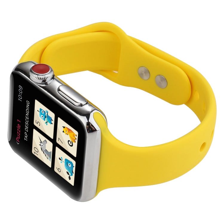 Lisslune | For Apple Watch 5 & 4 44mm / 3 & 2 & 1 42mm Thin Silicone Double Closure Watch Strap (Yellow)