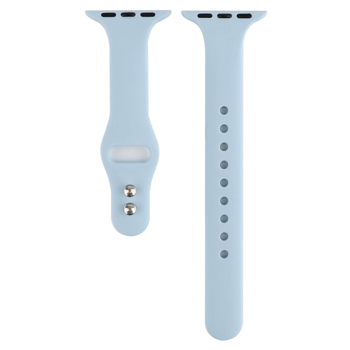 Lisslune | For Apple Watch 5 & 4 44mm / 3 & 2 & 1 42mm Thin Silicone Double Buckle Bracelet (Sky Blue)