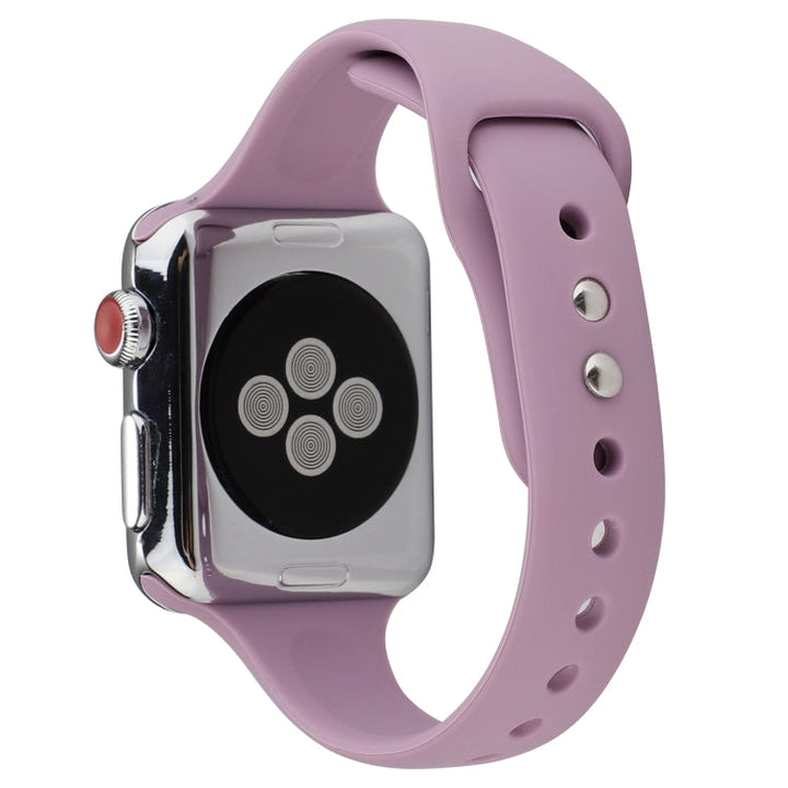 Lisslune | For Apple Watch 5 & 4 44mm / 3 & 2 & 1 42mm Thin Silicone Double Shock Watch Strap (Lavender)