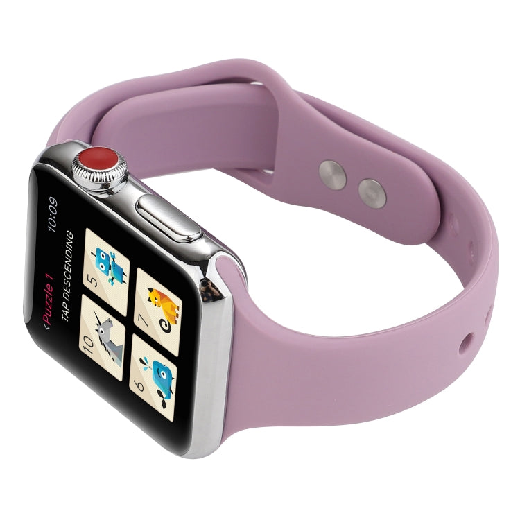Lisslune | For Apple Watch 5 & 4 44mm / 3 & 2 & 1 42mm Thin Silicone Double Shock Watch Strap (Lavender)