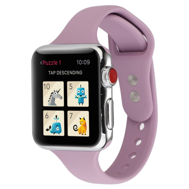 Lisslune | For Apple Watch 5 & 4 44mm / 3 & 2 & 1 42mm Thin Silicone Double Shock Watch Strap (Lavender)
