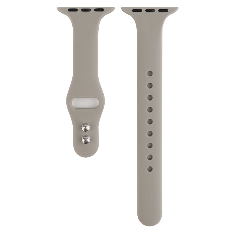 Lisslune | For Apple Watch 5 & 4 44mm / 3 & 2 & 1 42mm Thin Silicone Double Closure Watch Strap (Rock Grey)