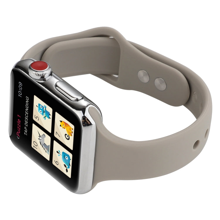 Lisslune | For Apple Watch 5 & 4 44mm / 3 & 2 & 1 42mm Thin Silicone Double Closure Watch Strap (Rock Grey)