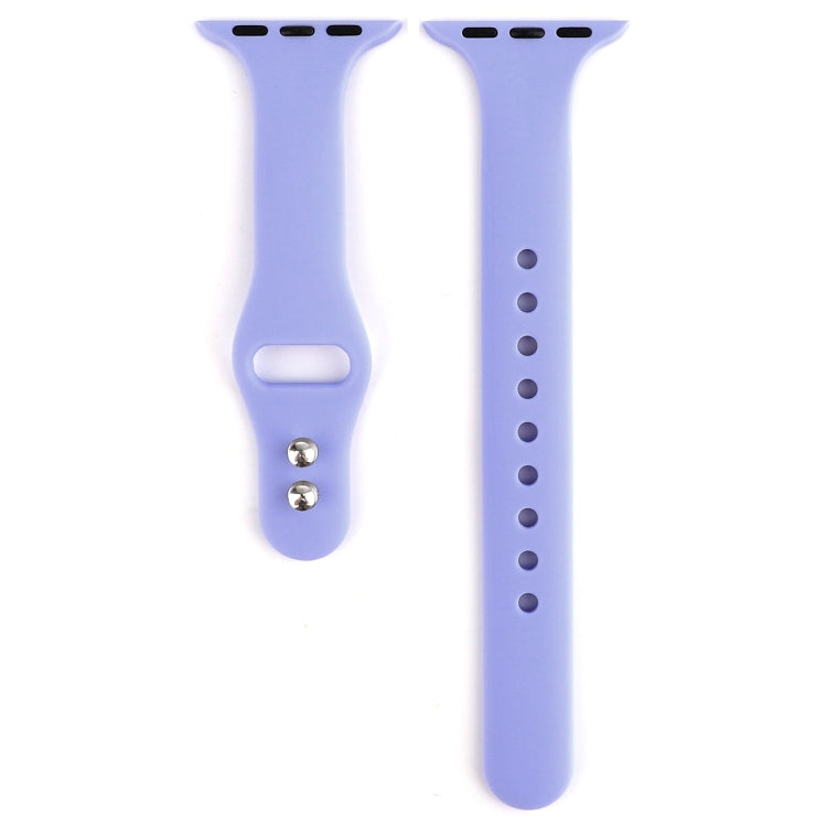 Lisslune | For Apple Watch 5 & 4 44mm / 3 & 2 & 1 42mm Slim Silicone Double Closure Watch Band (Lilac)