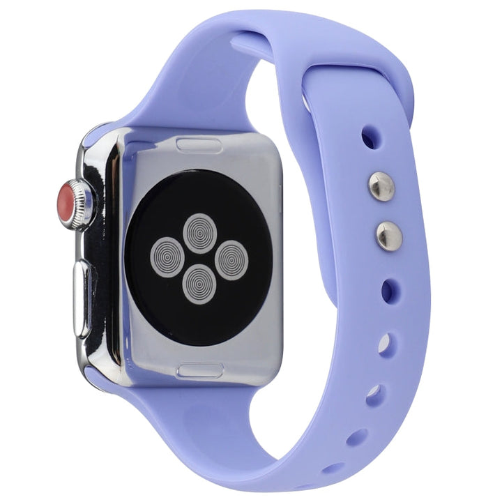Lisslune | For Apple Watch 5 & 4 44mm / 3 & 2 & 1 42mm Slim Silicone Double Closure Watch Band (Lilac)