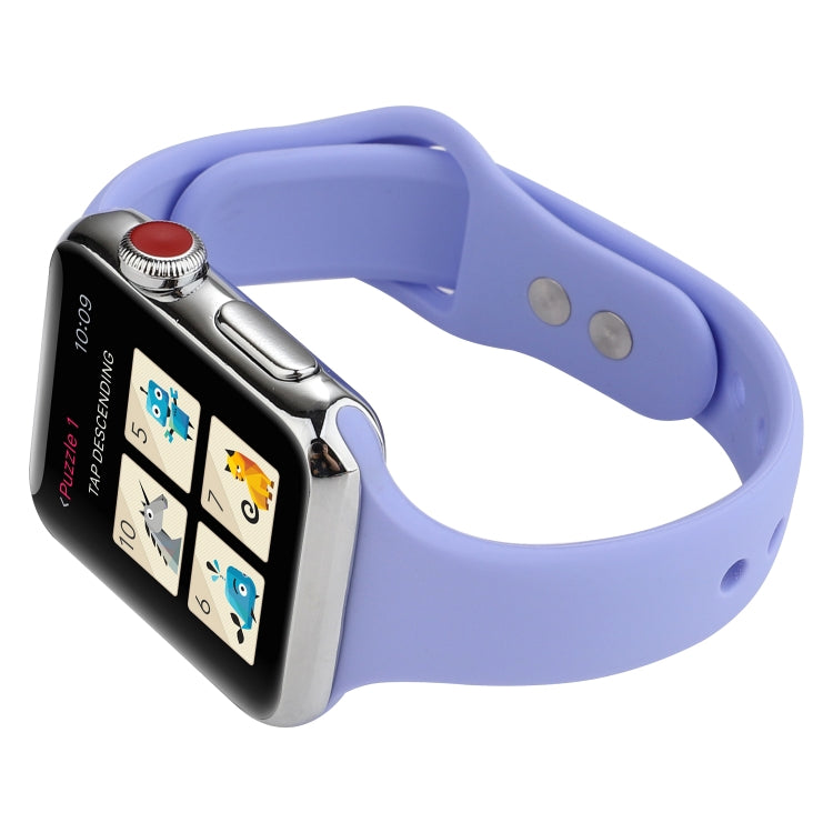 Lisslune | For Apple Watch 5 & 4 44mm / 3 & 2 & 1 42mm Slim Silicone Double Closure Watch Band (Lilac)