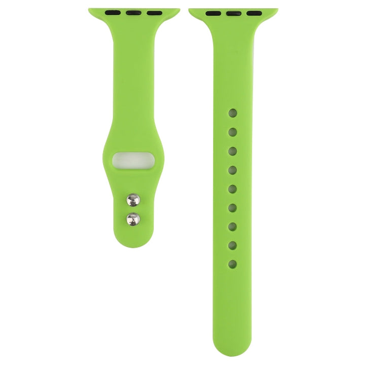 Lisslune | For Apple Watch 5 & 4 44 mm / 3 & 2 & 1 42 mm Thin Silicone Double Butterfly Watch Band (Green)