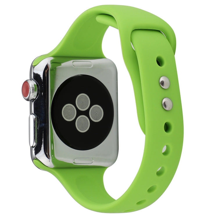 Lisslune | For Apple Watch 5 & 4 44 mm / 3 & 2 & 1 42 mm Thin Silicone Double Butterfly Watch Band (Green)
