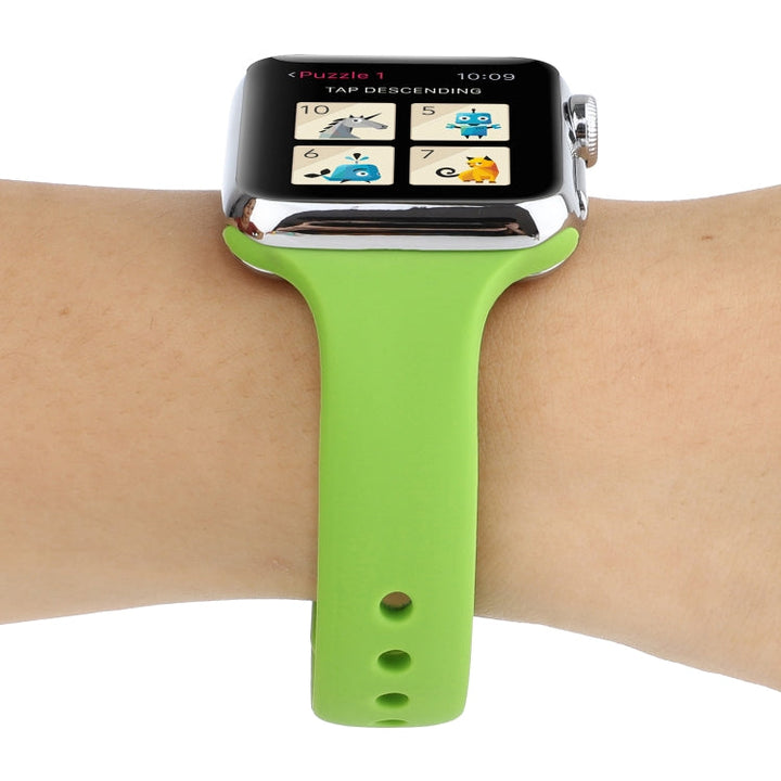 Lisslune | For Apple Watch 5 & 4 44 mm / 3 & 2 & 1 42 mm Thin Silicone Double Butterfly Watch Band (Green)