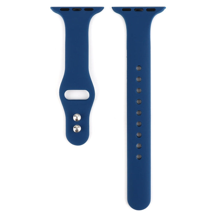 Lisslune | For Apple Watch 5 & 4 44mm / 3 & 2 & 1 42mm Thin Silicone Double Buckle Watch Strap (Horizon Blue)
