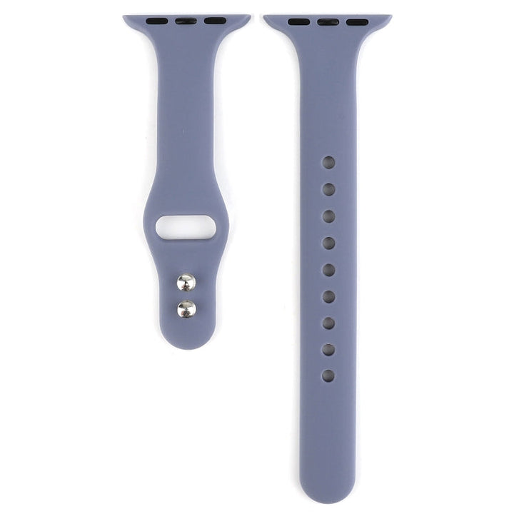 Lisslune | For Apple Watch 5 & 4 44mm / 3 & 2 & 1 42mm Thin Silicone Double Buckle Strap (Lavender Gray)