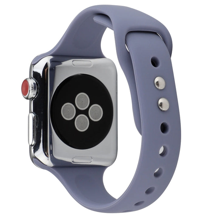 Lisslune | For Apple Watch 5 & 4 44mm / 3 & 2 & 1 42mm Thin Silicone Double Buckle Strap (Lavender Gray)