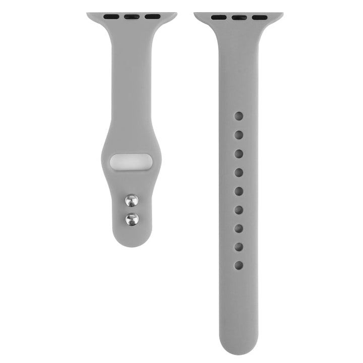 Lisslune | For Apple Watch 5 & 4 44mm / 3 & 2 & 1 42mm Thin Silicone Double Closure Bracelet (Cloud Gray)