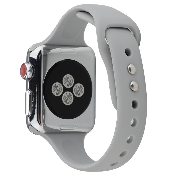 Lisslune | For Apple Watch 5 & 4 44mm / 3 & 2 & 1 42mm Thin Silicone Double Closure Bracelet (Cloud Gray)