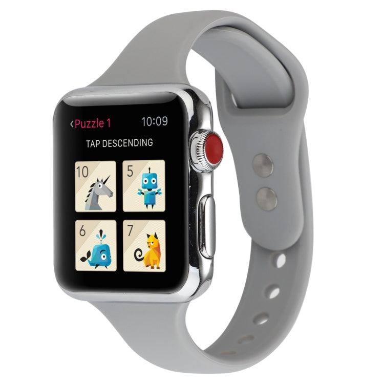 Lisslune | For Apple Watch 5 & 4 44mm / 3 & 2 & 1 42mm Thin Silicone Double Closure Bracelet (Cloud Gray)