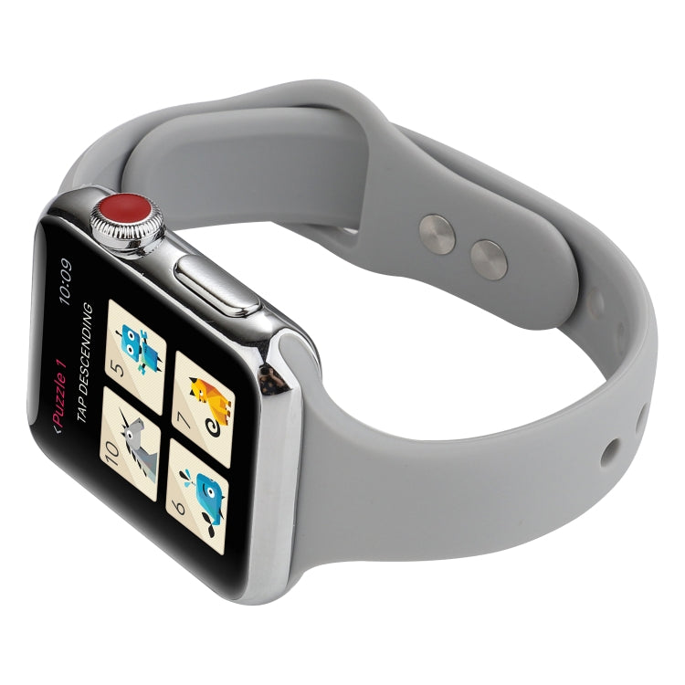 Lisslune | For Apple Watch 5 & 4 44mm / 3 & 2 & 1 42mm Thin Silicone Double Closure Bracelet (Cloud Gray)