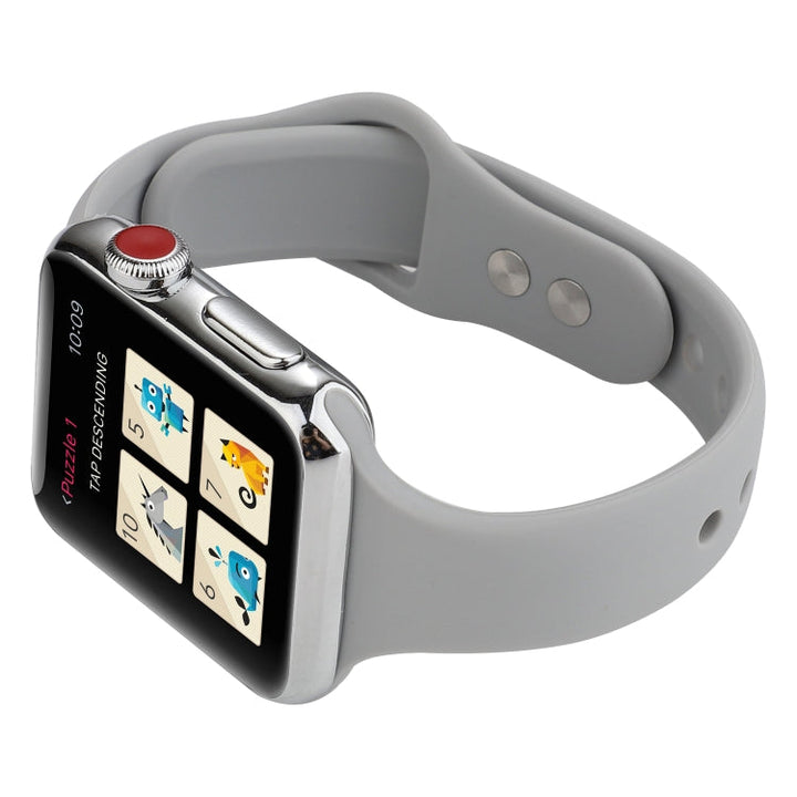 Lisslune | For Apple Watch 5 & 4 44mm / 3 & 2 & 1 42mm Thin Silicone Double Closure Bracelet (Cloud Gray)