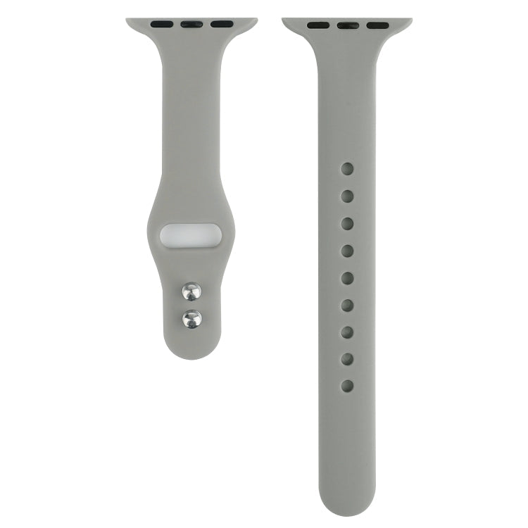 Lisslune | For Apple Watch 5 & 4 44mm / 3 & 2 & 1 42mm Thin Silicone Double Closure Watch Band (Brick Blue)