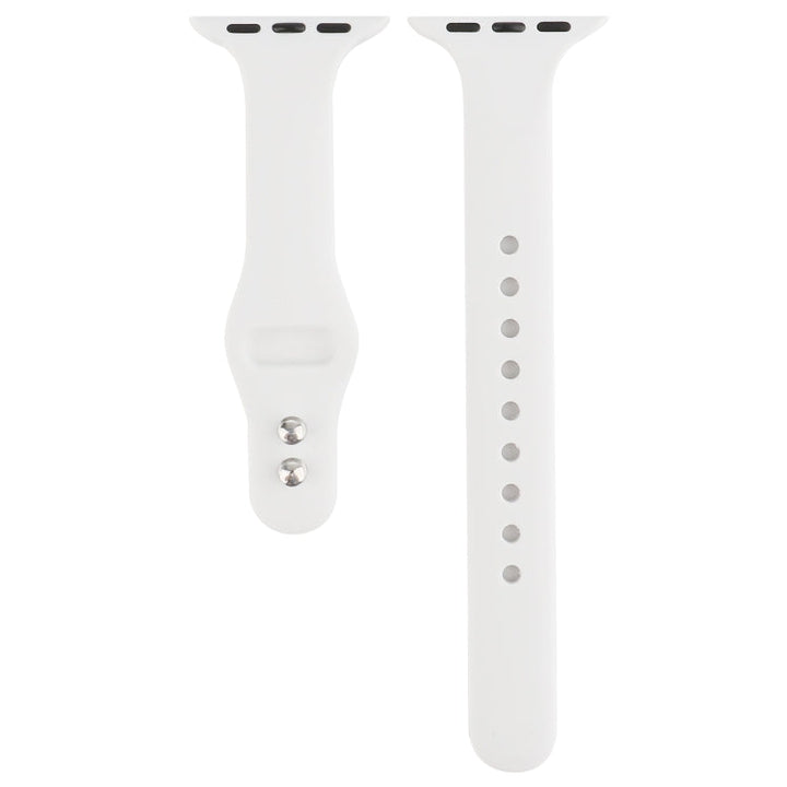 Lisslune | For Apple Watch 5 & 4 44mm / 3 & 2 & 1 42mm Thin Silicone Double Buckle Watch Strap (White)