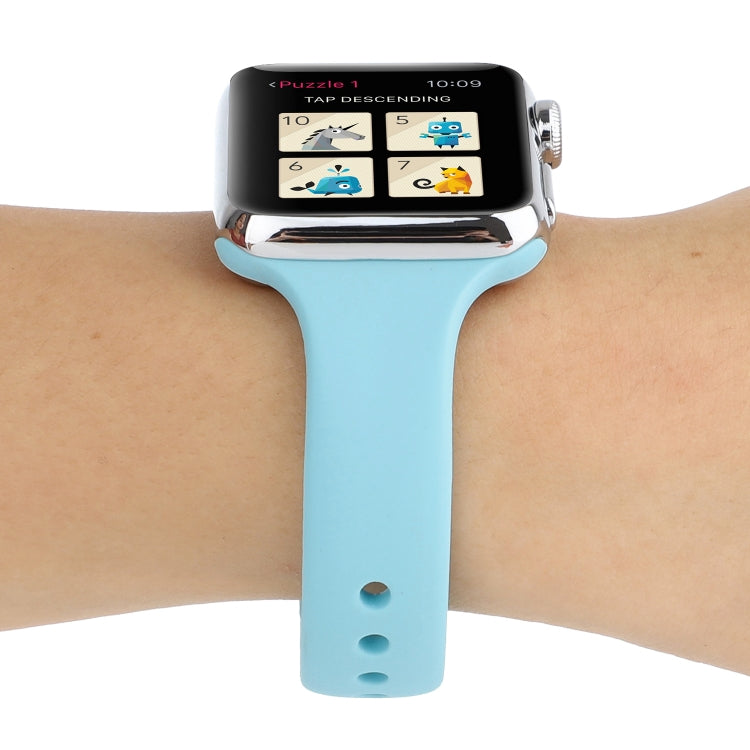 Lisslune | For Apple Watch 5 & 4 44mm / 3 & 2 & 1 42mm Thin Silicone Double Buckle Watch Band (Emerald Green)