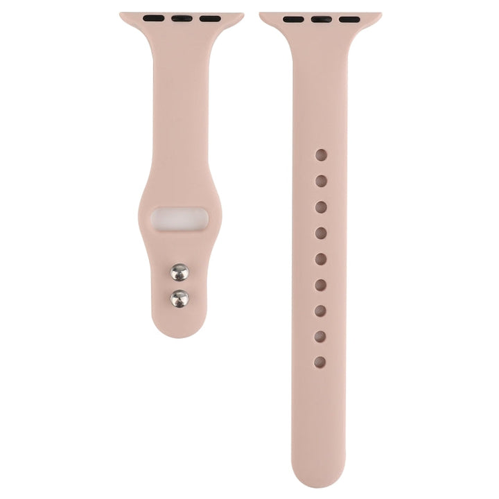 Lisslune | For Apple Watch 5 & 4 44mm / 3 & 2 & 1 42mm Thin Silicone Double Buckle Strap (Sand Pink)