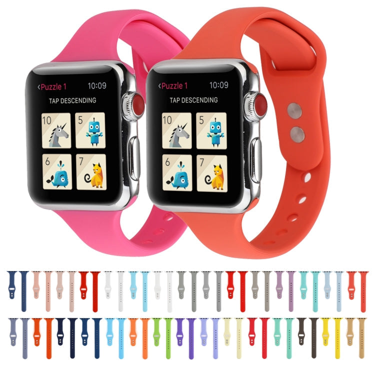 Lisslune | For Apple Watch 5 & 4 44mm / 3 & 2 & 1 42mm Thin Silicone Double Buckle Watch Strap (White)