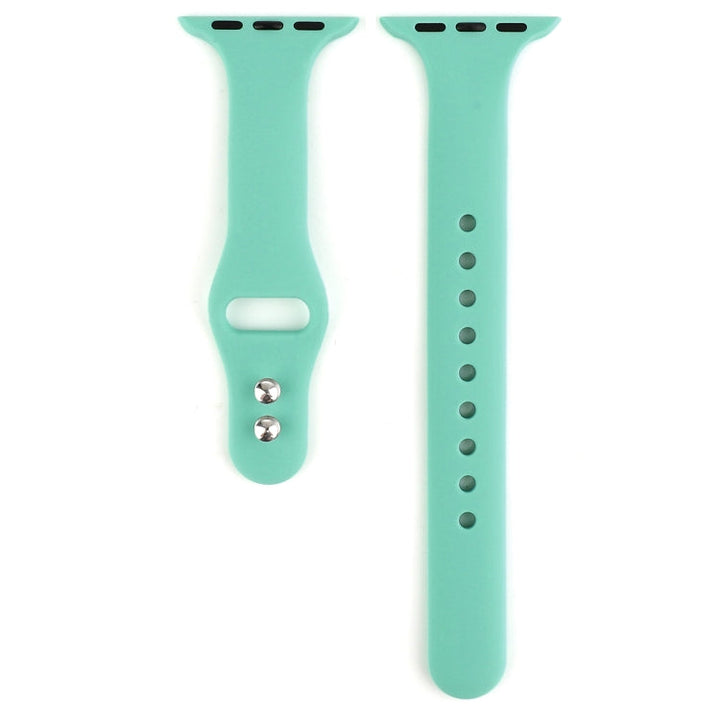 Lisslune | For Apple Watch Series 8&7 41mm / SE 2&6&SE&5&4 40mm / 3&2&1 38mm Thin Silicone Double Closure Watch Band (Spearmint Green)