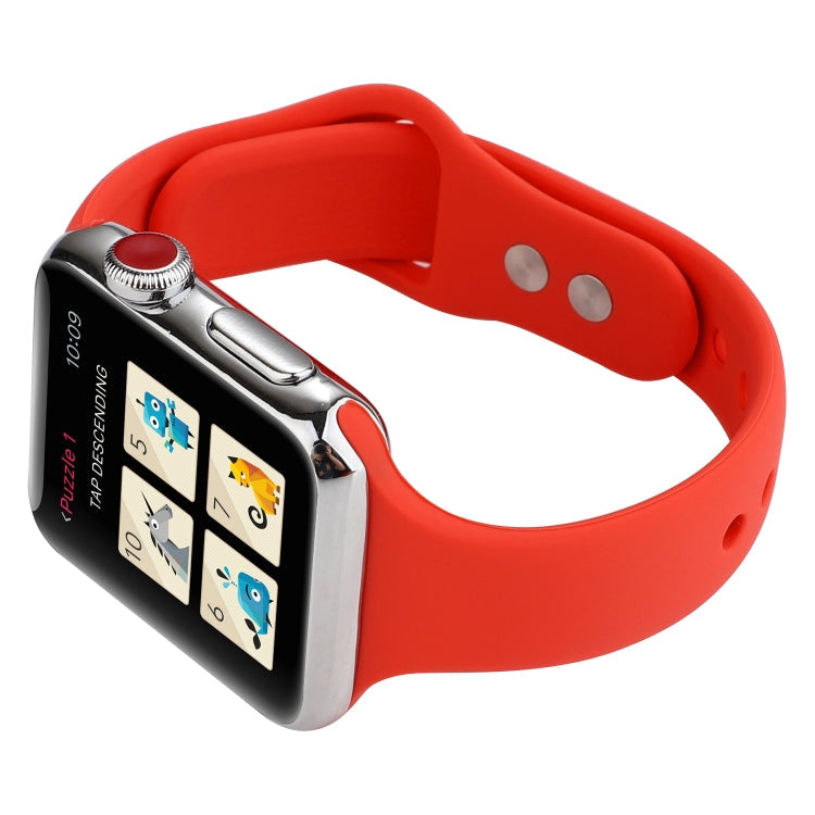 Lisslune | For Apple Watch Series 8&7 41mm / SE 2&6&SE&5&4 40mm / 3&2&1 38mm Thin Silicone Double Closure Watch Band (Country Red)