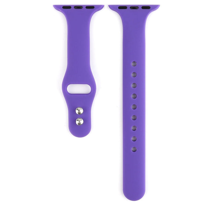 Lisslune | For Apple Watch Series 8&7 41mm / SE 2&6&SE&5&4 40mm / 3&2&1 38mm Thin Silicone Double Closure Watch Band (Purple)