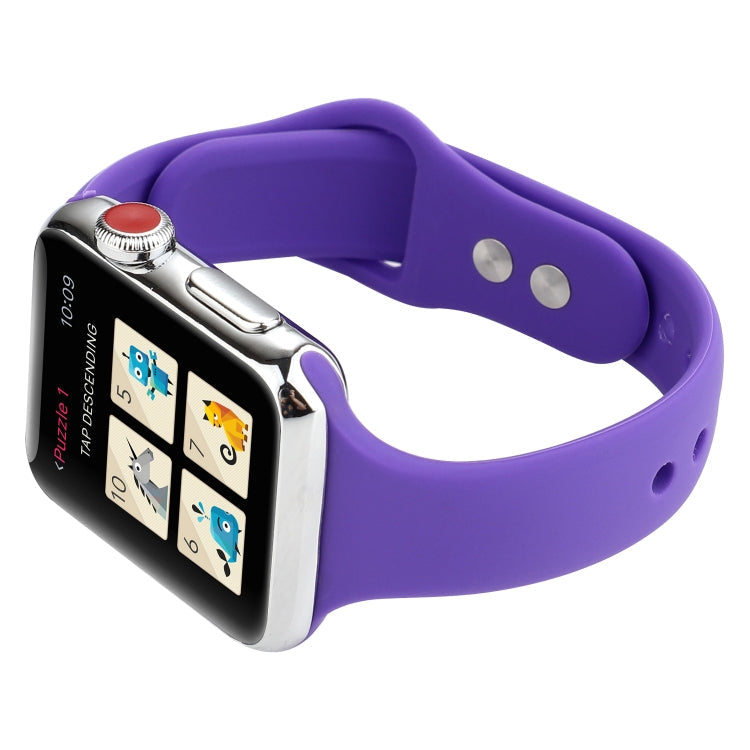 Lisslune | For Apple Watch Series 8&7 41mm / SE 2&6&SE&5&4 40mm / 3&2&1 38mm Thin Silicone Double Closure Watch Band (Purple)