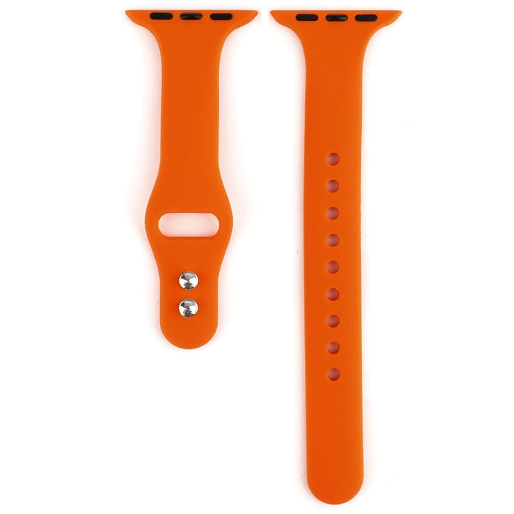 Lisslune | For Apple Watch Series 8&7 41mm / SE 2&6&SE&5&4 40mm / 3&2&1 38mm Thin Silicone Double Closure Watch Band (Orange)