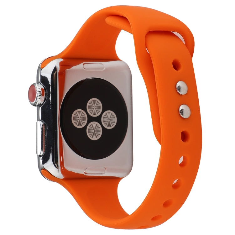 Lisslune | For Apple Watch Series 8&7 41mm / SE 2&6&SE&5&4 40mm / 3&2&1 38mm Thin Silicone Double Closure Watch Band (Orange)
