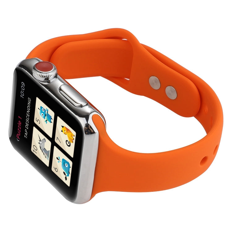 Lisslune | For Apple Watch Series 8&7 41mm / SE 2&6&SE&5&4 40mm / 3&2&1 38mm Thin Silicone Double Closure Watch Band (Orange)