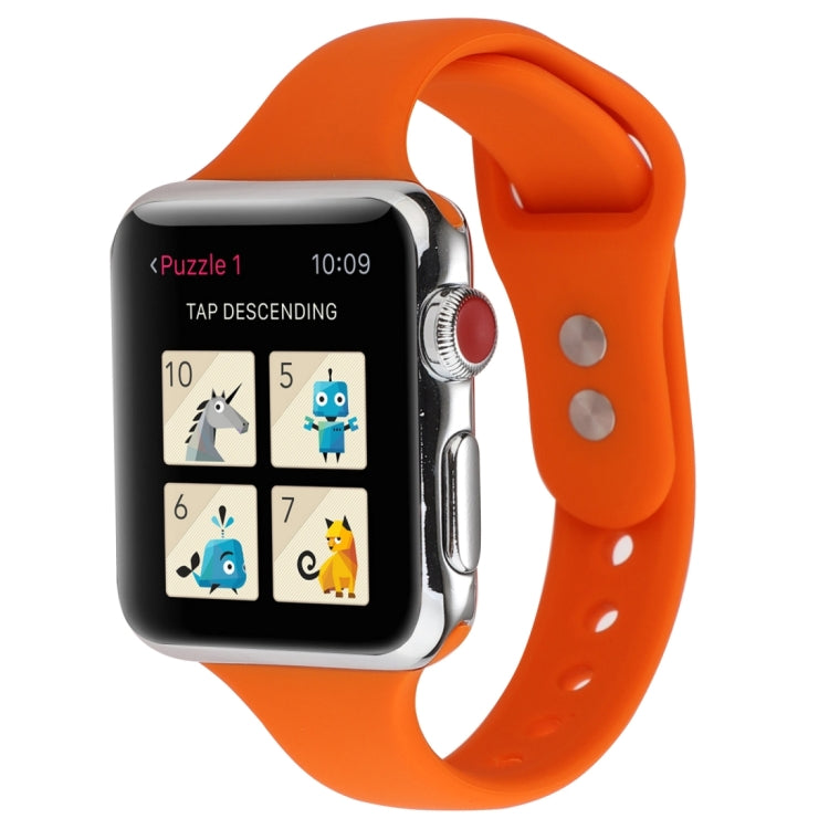 Lisslune | For Apple Watch Series 8&7 41mm / SE 2&6&SE&5&4 40mm / 3&2&1 38mm Thin Silicone Double Closure Watch Band (Orange)