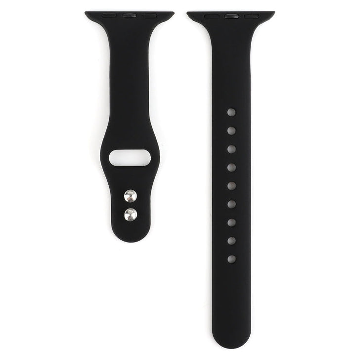 Lisslune | For Apple Watch Series 8&7 41mm / SE 2&6&SE&5&4 40mm / 3&2&1 38mm Thin Silicone Double Closure Watch Band (Black)
