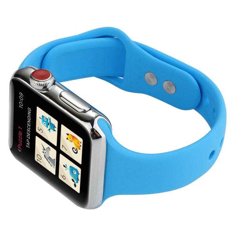 Lisslune | For Apple Watch Series 8&7 41mm / SE 2&6&SE&5&4 40mm / 3&2&1 38mm Thin Silicone Double Closure Band (Blue)