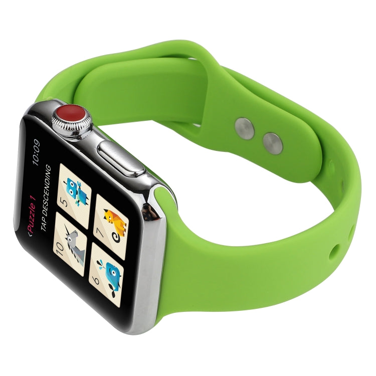 Lisslune | For Apple Watch Series 8&7 41mm / SE 2&6&SE&5&4 40mm / 3&2&1 38mm Thin Silicone Double Butterfly Watch Strap (Green)