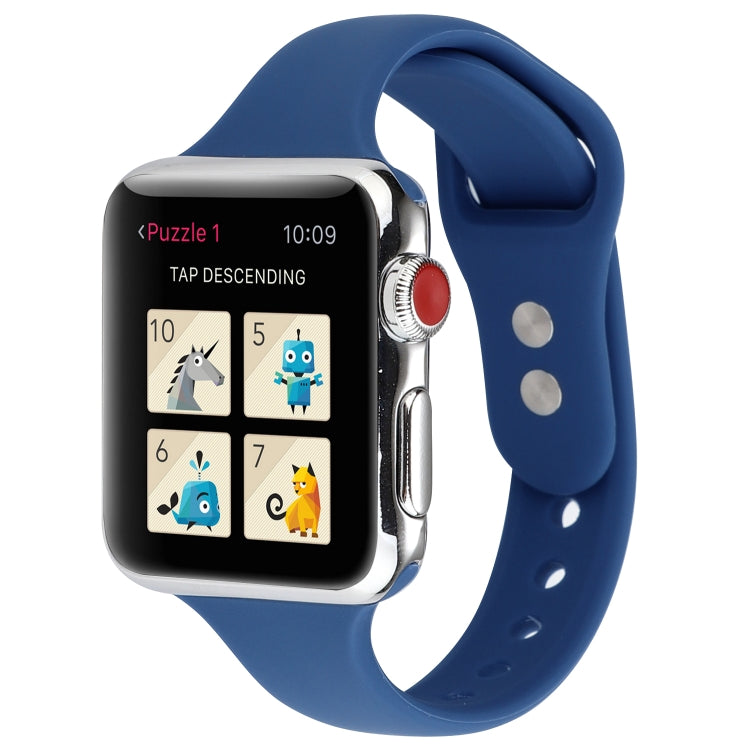 Lisslune | For Apple Watch Series 8&7 41mm / SE 2&6&SE&5&4 40mm / 3&2&1 38mm Thin Silicone Double Closure Watch Band (Horizon Blue)