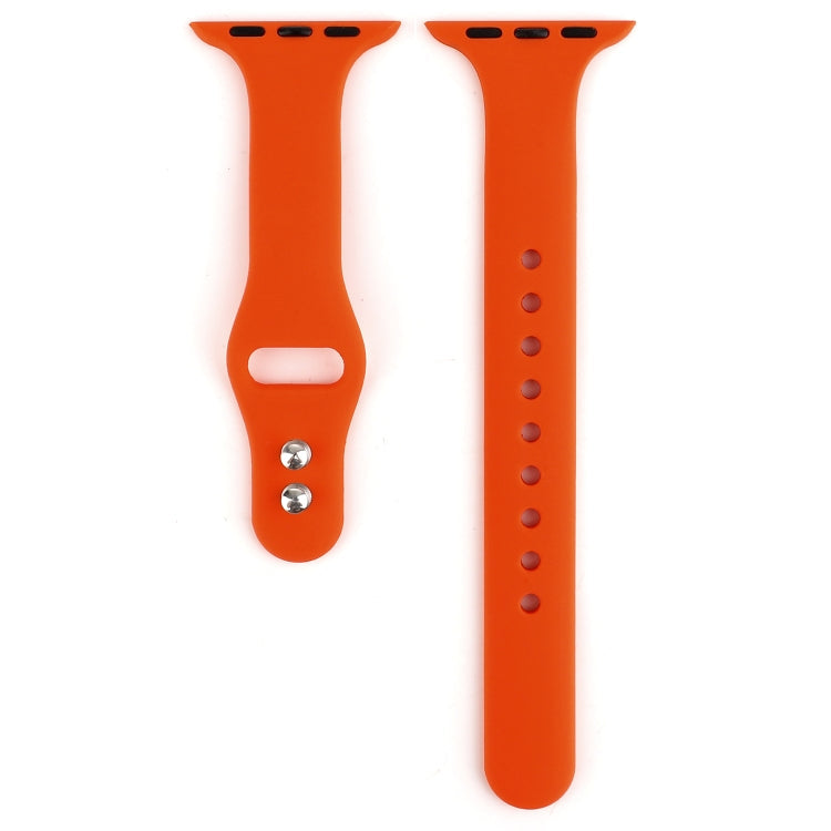 Lisslune | For Apple Watch Series 8&7 41mm / SE 2&6&SE&5&4 40mm / 3&2&1 38mm Thin Silicone Double-Buckle Watch Band (Apricot Orange)