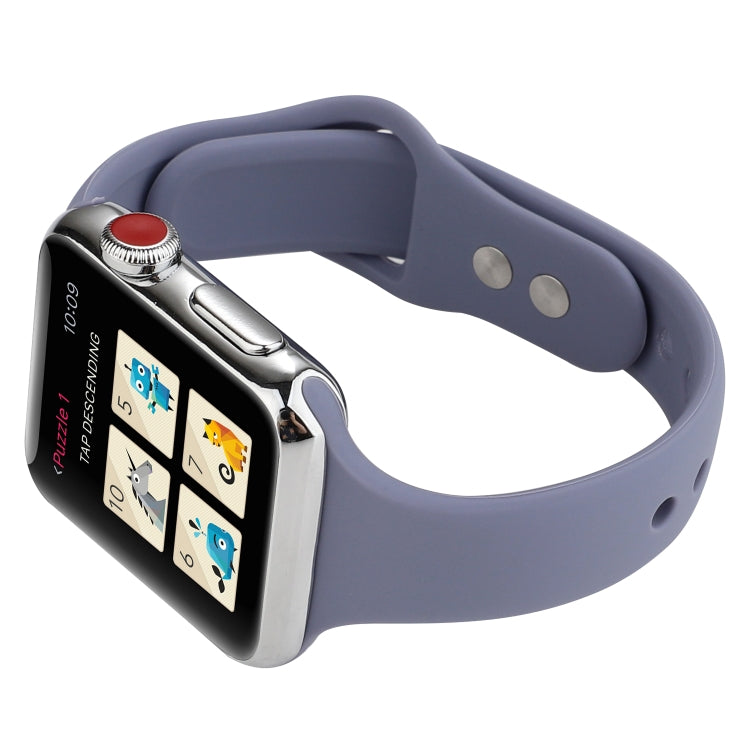 Lisslune | For Apple Watch Series 8&7 41mm / SE 2&6&SE&5&4 40mm / 3&2&1 38mm Thin Silicone Double Closure Bracelet (Lavender Grey)