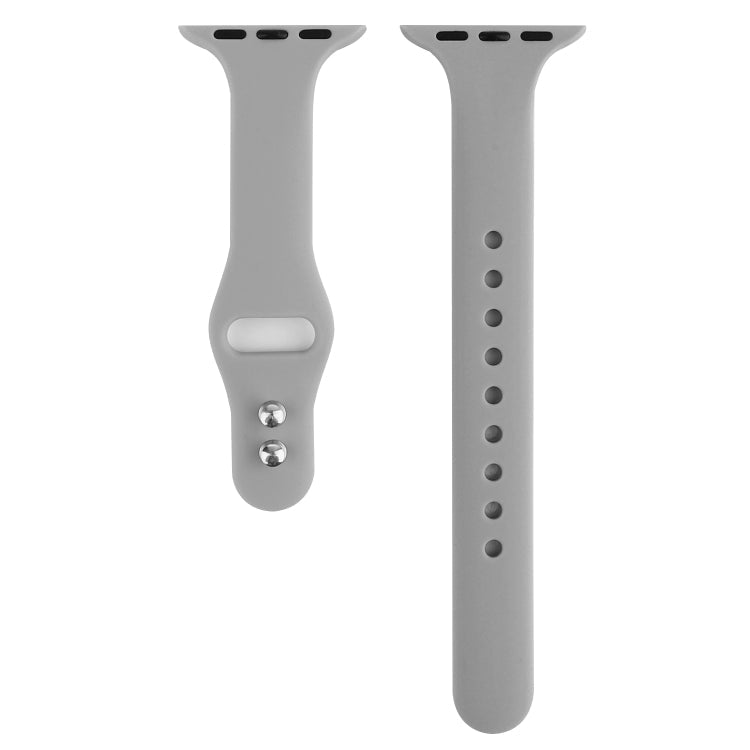 Lisslune | For Apple Watch Series 8&7 41mm / SE 2&6&SE&5&4 40mm / 3&2&1 38mm Thin Silicone Double Closure Watch Band (Cloud Gray)