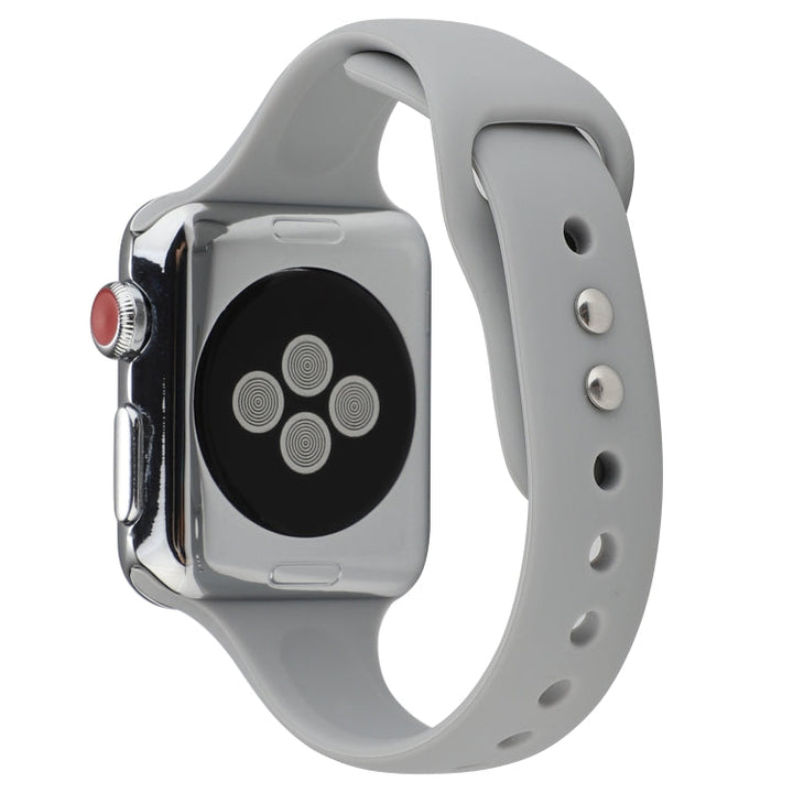 Lisslune | For Apple Watch Series 8&7 41mm / SE 2&6&SE&5&4 40mm / 3&2&1 38mm Thin Silicone Double Closure Watch Band (Cloud Gray)