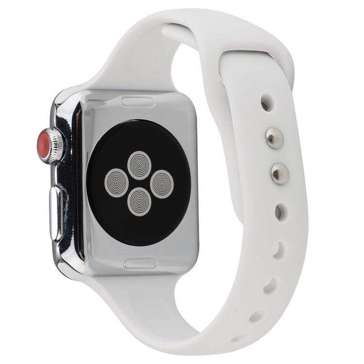 Lisslune | For Apple Watch Series 8&7 41mm / SE 2&6&SE&5&4 40mm / 3&2&1 38mm Thin Silicone Double Frame Watch Strap (Porcelain)